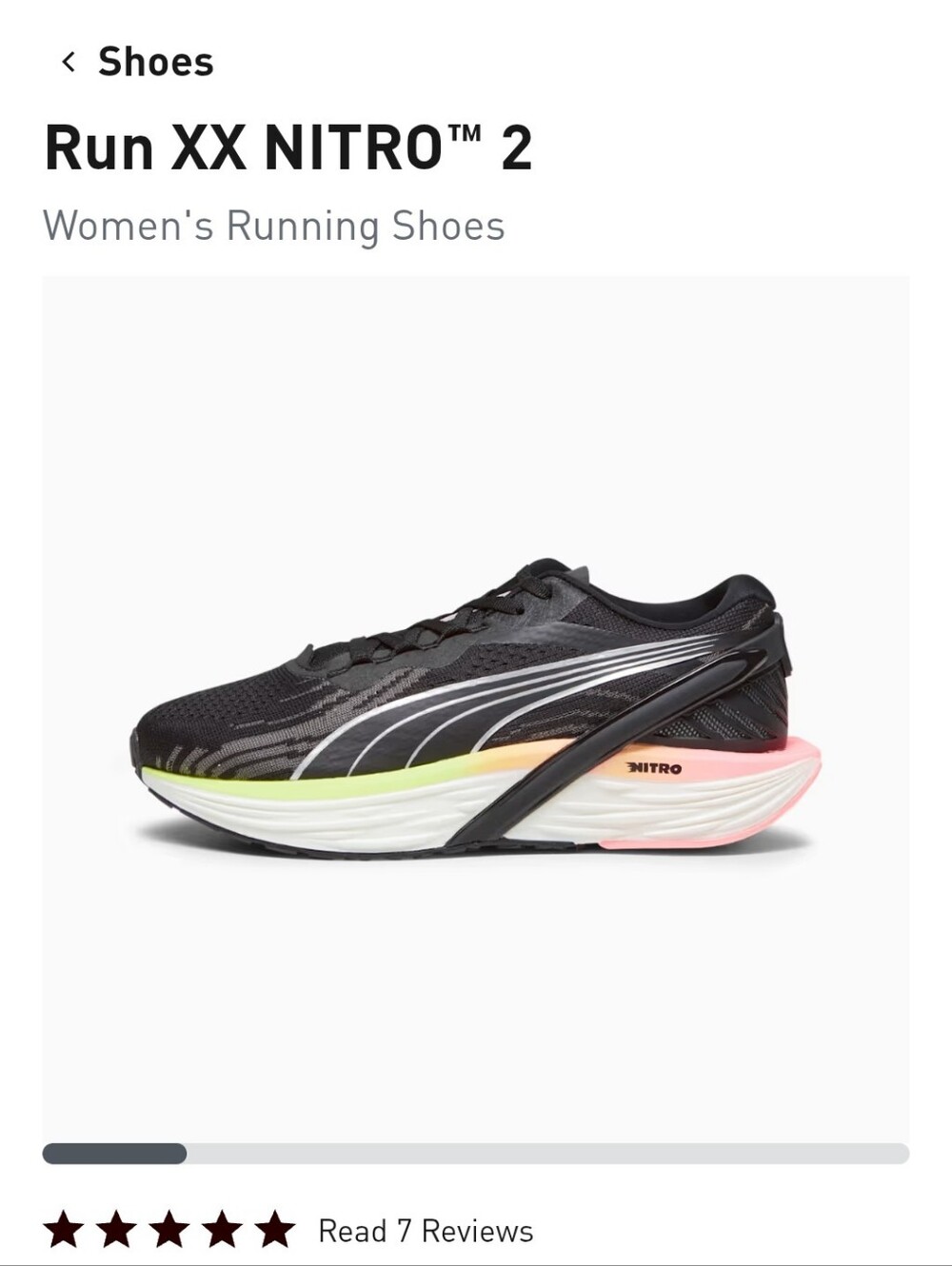 Puma Run XX NITRO 2 Women's Running Shoe - Black with Neon Pink & Neon Yellow